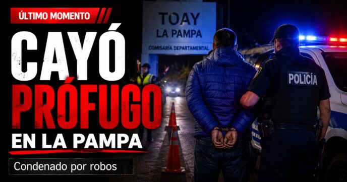 Prófugo condenado por robos fue detenido en Toay, La Pampa, durante un control policial de rutina.