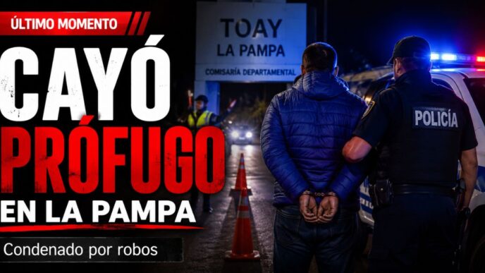 Prófugo condenado por robos fue detenido en Toay, La Pampa, durante un control policial de rutina.