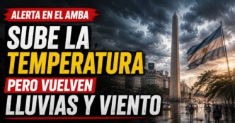 Alerta meteorológica en el AMBA por aumento de temperatura, regreso de lluvias y fuertes ráfagas de viento.