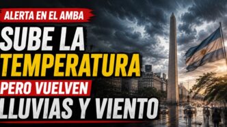 Alerta meteorológica en el AMBA por aumento de temperatura, regreso de lluvias y fuertes ráfagas de viento.