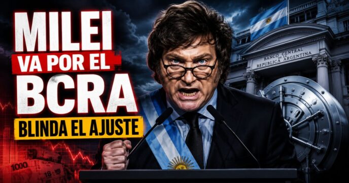 Javier Milei impulsa la reforma del BCRA para blindar el ajuste y limitar el financiamiento del Estado.