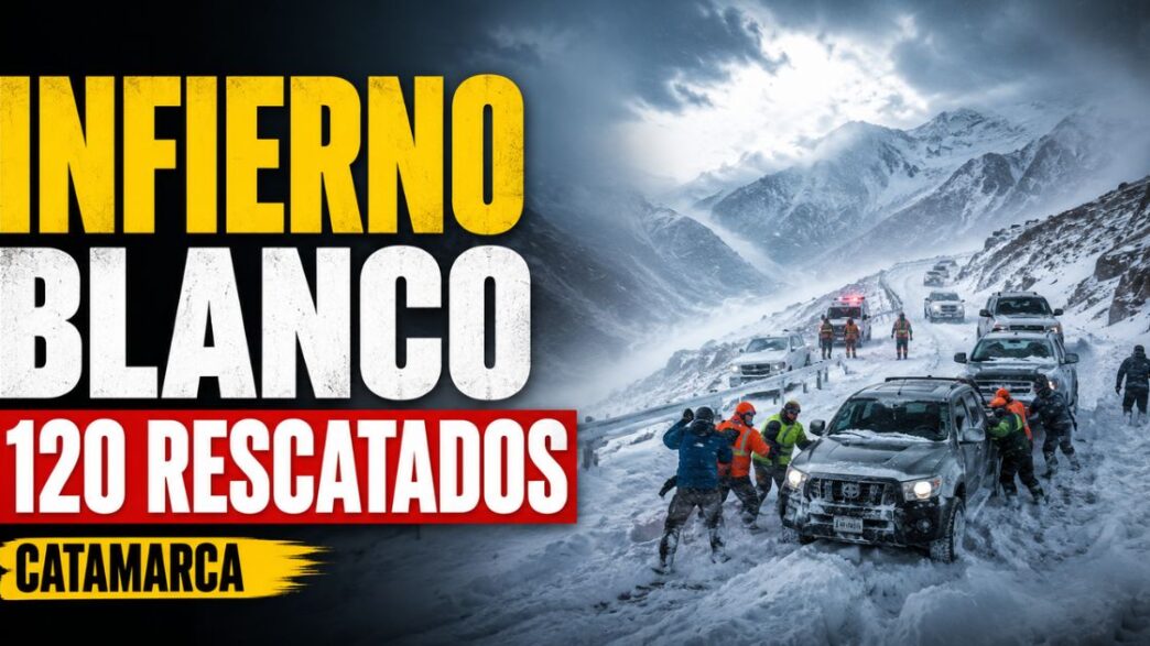 Rescate en Catamarca durante una tormenta de nieve con vehículos atrapados y 120 personas asistidas en la alta montaña.