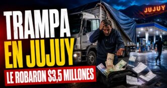 Camionero víctima de una trampa en una estación de servicio de Jujuy, donde le robaron 3,5 millones de pesos y documentación.