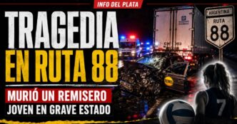 Tragedia en la ruta 88: remis destruido tras chocar contra un camión y una joven jugadora de vóley en grave estado
