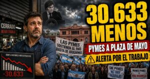 30.633 empleadores registrados menos en Argentina y PyMEs marchan a Plaza de Mayo en reclamo por trabajo, producción y actividad económica.