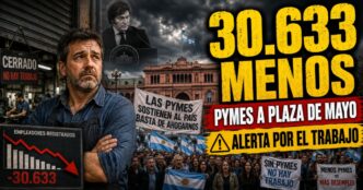 30.633 empleadores registrados menos en Argentina y PyMEs marchan a Plaza de Mayo en reclamo por trabajo, producción y actividad económica.