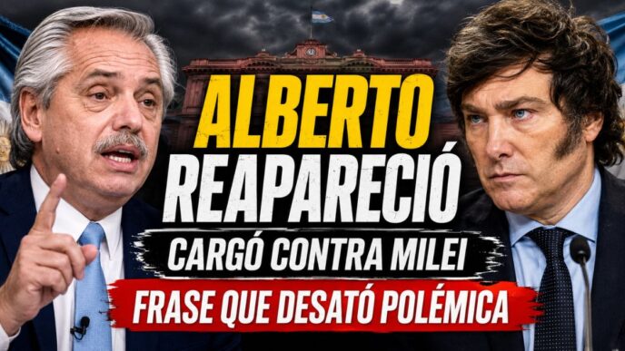 Alberto Fernández reaparece y carga contra Javier Milei en una fuerte polémica política marcada por críticas económicas y declaraciones controvertidas.