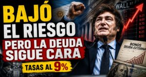 Javier Milei y Wall Street en una miniatura sobre el riesgo país y una Argentina que sigue pagando una deuda carísima con tasas cercanas al 9%.