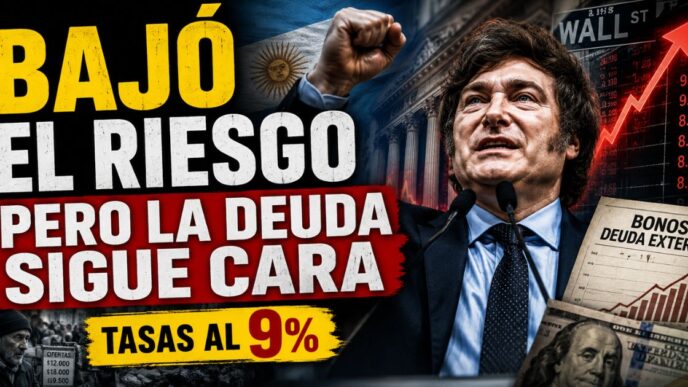 Javier Milei y Wall Street en una miniatura sobre el riesgo país y una Argentina que sigue pagando una deuda carísima con tasas cercanas al 9%.