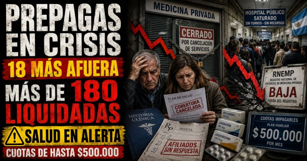 Conductor en estudio de Info del Plata Noticias presentando informe sobre la baja masiva de empresas de medicina prepaga.