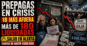 Conductor en estudio de Info del Plata Noticias presentando informe sobre la baja masiva de empresas de medicina prepaga.