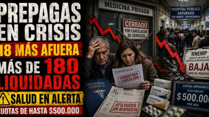 Conductor en estudio de Info del Plata Noticias presentando informe sobre la baja masiva de empresas de medicina prepaga.