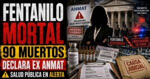 Conductor en el estudio de televisión de Info del Plata Noticias presentando informe sobre la causa judicial por el fentanilo adulterado.