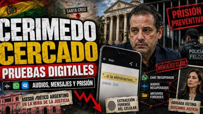 Conductor en el estudio de Info del Plata Noticias presentando informe especial sobre los mensajes y audios que involucran a Fernando Cerimedo en el ataque sicario a Nadia Beller.