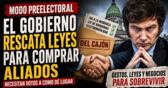 Javier Milei frente al Congreso con documentos y leyes rescatadas para recomponer alianzas políticas en modo preelectoral.