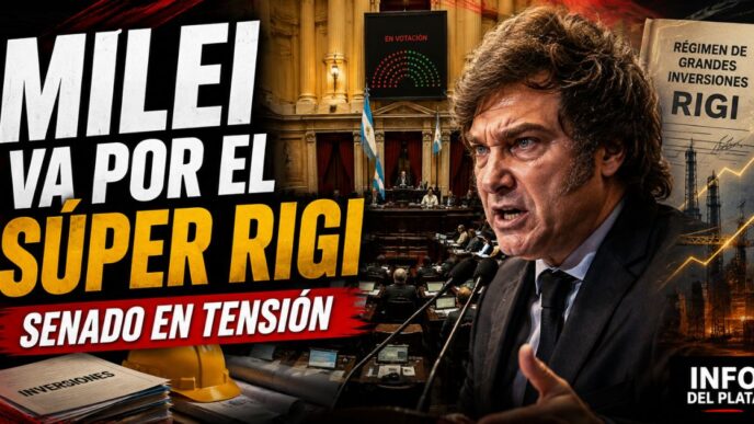 Javier Milei y el Súper RIGI en el Senado en una jornada de fuerte tensión política por grandes inversiones y propiedad privada