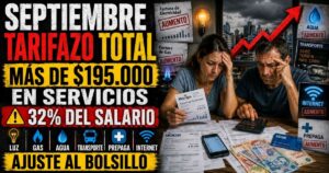Conductor en el estudio de noticias de Info del Plata Noticias presentando informe sobre la ola de tarifazos en luz, gas, agua, prepagas y colectivos en septiembre.