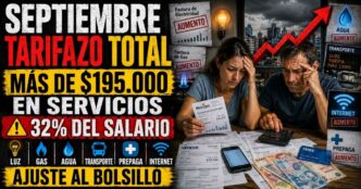 Conductor en el estudio de noticias de Info del Plata Noticias presentando informe sobre la ola de tarifazos en luz, gas, agua, prepagas y colectivos en septiembre.