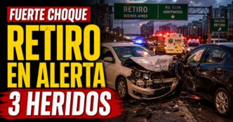 Choque en Retiro con tres heridos en la autopista Illia y operativo de emergencia del SAME