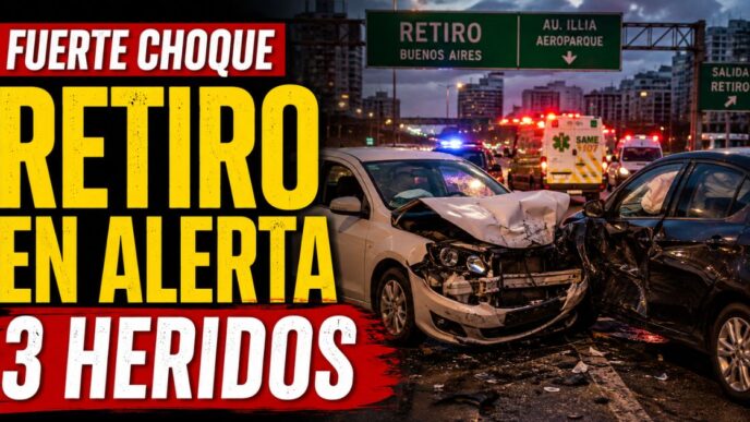 Choque en Retiro con tres heridos en la autopista Illia y operativo de emergencia del SAME