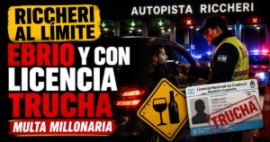 Conductor ebrio con licencia falsa en Riccheri durante un control de alcoholemia en la autopista