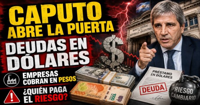 Créditos en dólares para empresas: Caputo habilita préstamos a firmas que cobran en pesos y aumenta el riesgo cambiario.