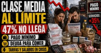 Conductor en el estudio de Info del Plata Noticias presentando el informe sobre la crisis y el sobreendeudamiento de la clase media argentina.