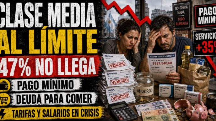 Conductor en el estudio de Info del Plata Noticias presentando el informe sobre la crisis y el sobreendeudamiento de la clase media argentina.
