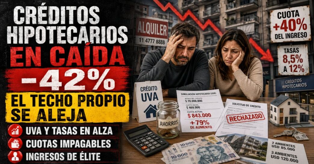 Conductor en el estudio de Info del Plata Noticias explicando el derrumbe del 42% en los créditos hipotecarios UVA.