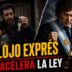 Desalojo exprés de Milei: familia de inquilinos preocupada frente a una vivienda, con el Congreso y una representación política de Javier Milei.