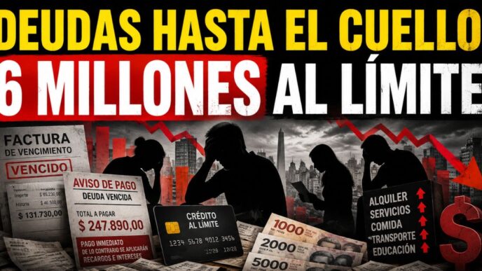 Deudas en Argentina: casi 6 millones de personas al límite por tarjetas, préstamos y facturas impagas.