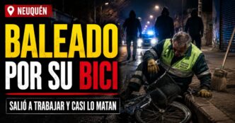 Barrendero baleado durante un robo de bicicleta en un caso de inseguridad en Neuquén