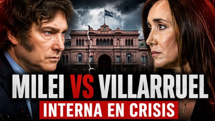 Javier Milei y Victoria Villarruel enfrentados frente a la Casa Rosada por la interna entre Milei y Villarruel