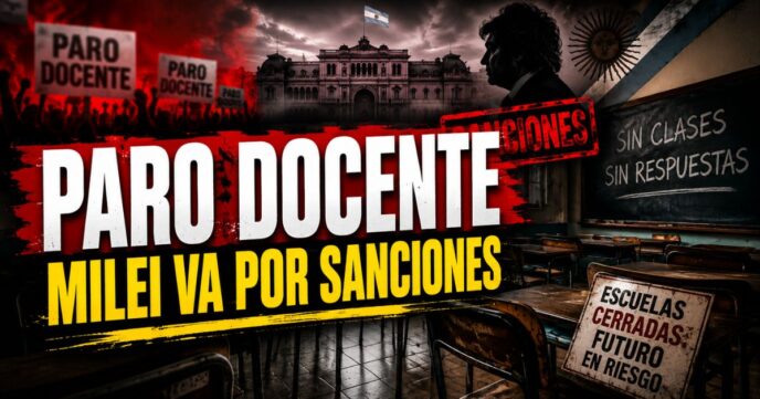 Paro docente nacional: Milei avanza con sanciones a gremios mientras crece el conflicto por salarios y educación