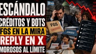 Conductor en el estudio de noticias de Info del Plata Noticias presentando informe sobre el riesgo metro cuadrado, el uso de fondos de ANSES y el escándalo de la granja de bots.