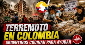 Terremoto en Colombia: voluntarios argentinos preparan viandas en Cali para ayudar a víctimas y rescatistas tras el sismo.