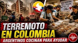 Terremoto en Colombia: voluntarios argentinos preparan viandas en Cali para ayudar a víctimas y rescatistas tras el sismo.