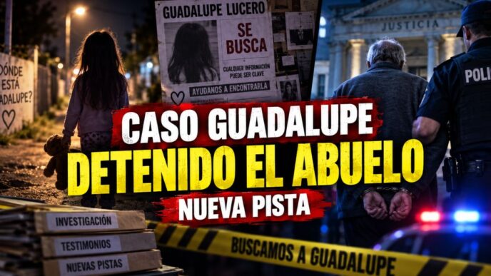 Patrulleros y personal policial en sede judicial de San Luis tras la detención de Roque Lucero, abuelo de Guadalupe.