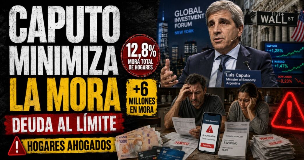 Conductor en el estudio de noticias de Info del Plata Noticias presentando informe sobre la confesión de Luis Caputo en Wall Street y el récord del dólar a $1.535.