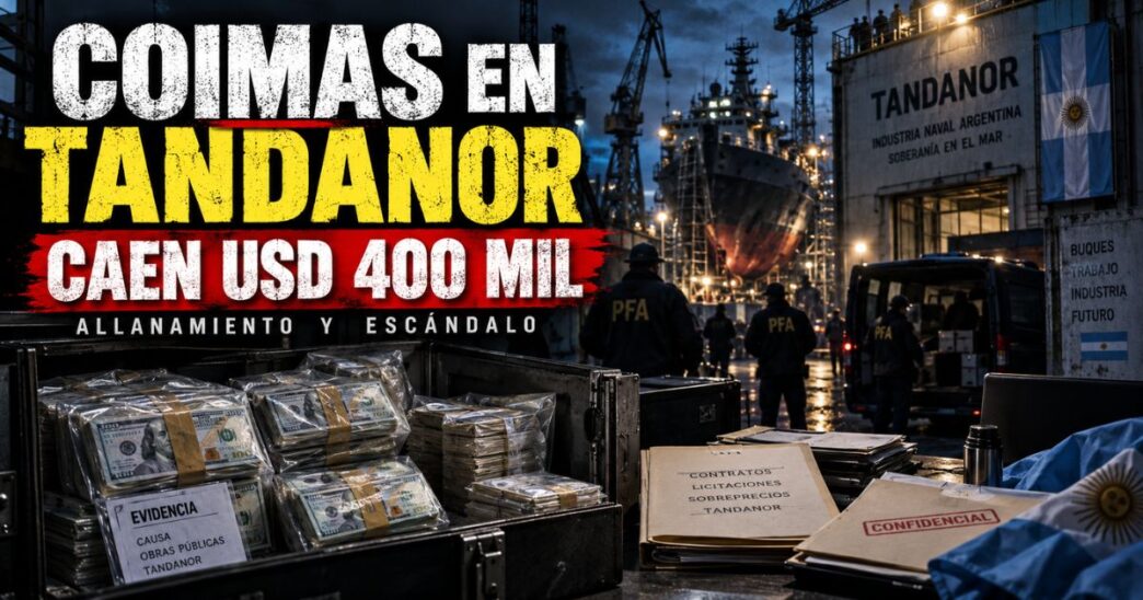Allanamiento judicial y secuestro de casi 400 mil dólares en efectivo en el astillero Tandanor.