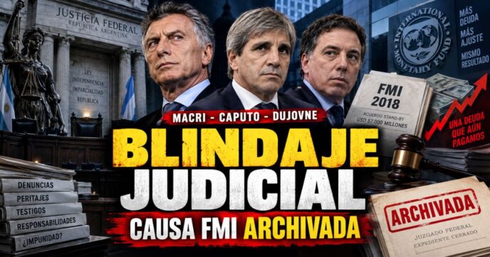 Conductor en el estudio de noticias de Info del Plata Noticias presentando informe sobre el archivo judicial de la causa del FMI contra Mauricio Macri y Luis Caputo.