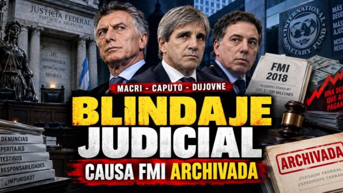 Conductor en el estudio de noticias de Info del Plata Noticias presentando informe sobre el archivo judicial de la causa del FMI contra Mauricio Macri y Luis Caputo.