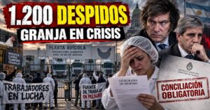 Conductor en el estudio de noticias de Info del Plata Noticias presentando informe sobre los 1.200 despidos en Granja Tres Arroyos y la conciliación obligatoria.