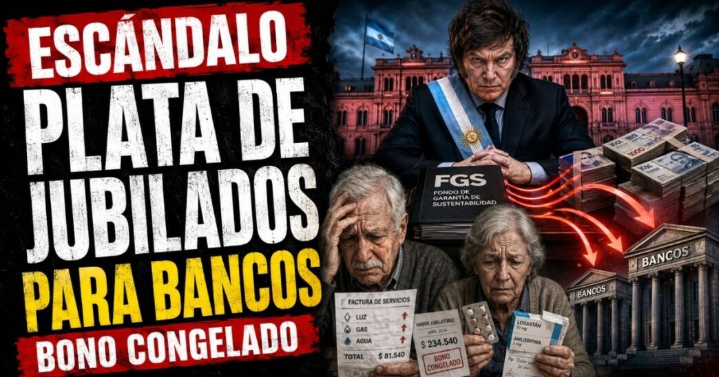 Conductor en el estudio de noticias de Info del Plata Noticias presentando informe sobre la entrega de fondos de ANSES a los bancos y el congelamiento del bono a jubilados.
