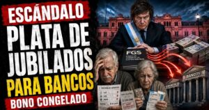 Conductor en el estudio de noticias de Info del Plata Noticias presentando informe sobre la entrega de fondos de ANSES a los bancos y el congelamiento del bono a jubilados.