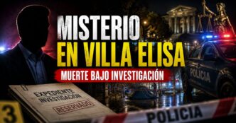 Conductor en el estudio de noticias de Info del Plata Noticias presentando informe sobre la muerte del exfuncionario judicial Guillermo Bellingi.