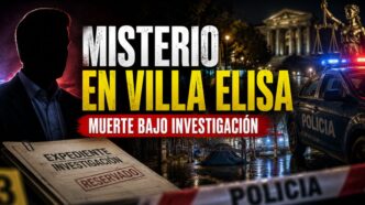 Conductor en el estudio de noticias de Info del Plata Noticias presentando informe sobre la muerte del exfuncionario judicial Guillermo Bellingi.