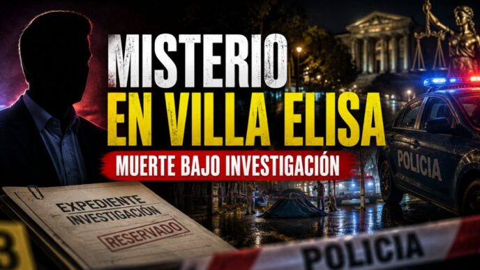 Conductor en el estudio de noticias de Info del Plata Noticias presentando informe sobre la muerte del exfuncionario judicial Guillermo Bellingi.