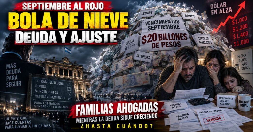 Conductor en el estudio de noticias de Info del Plata Noticias presentando informe sobre la bomba de vencimientos de $20 billones de Luis Caputo y la mora crediticia récord.