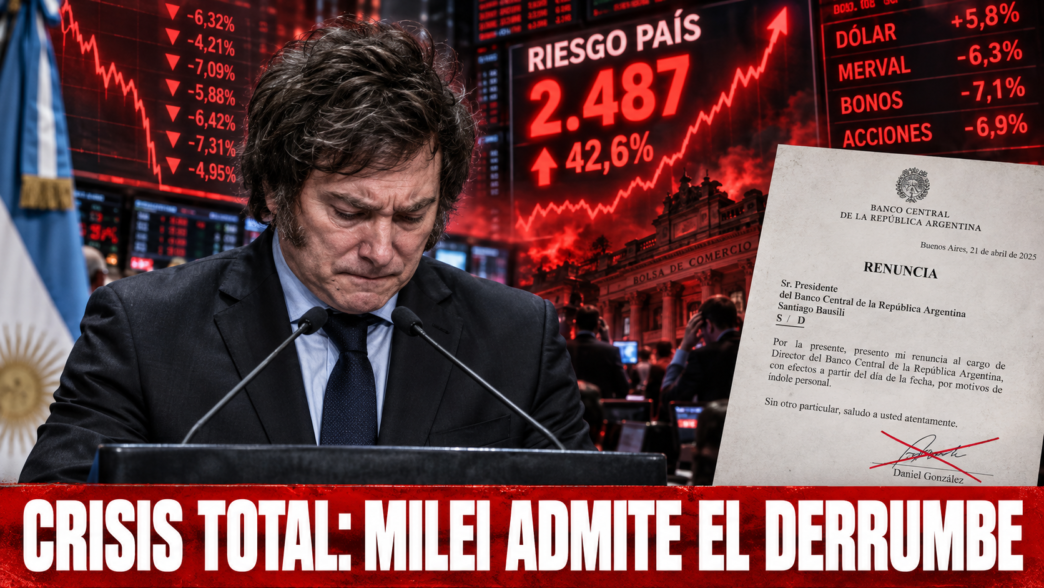 Javier Milei con gesto de preocupación tras admitir la crisis económica oficial